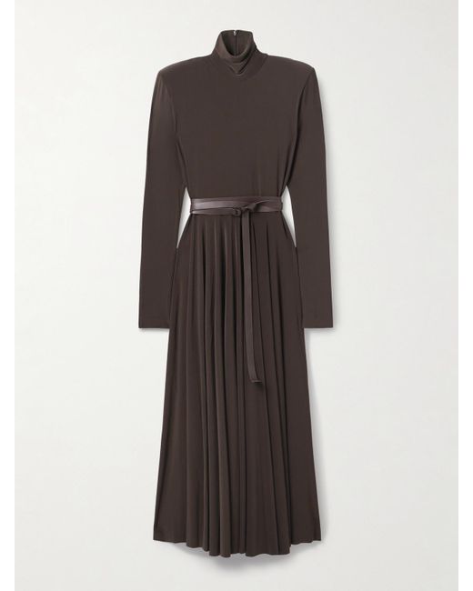 norma kamali belted turtleneck midi dress Norma Kamali Belted Turtleneck Midi Dress - Black