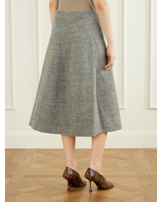 Proenza Schouler Gray Gaelle Wool-Blend Midi Skirt