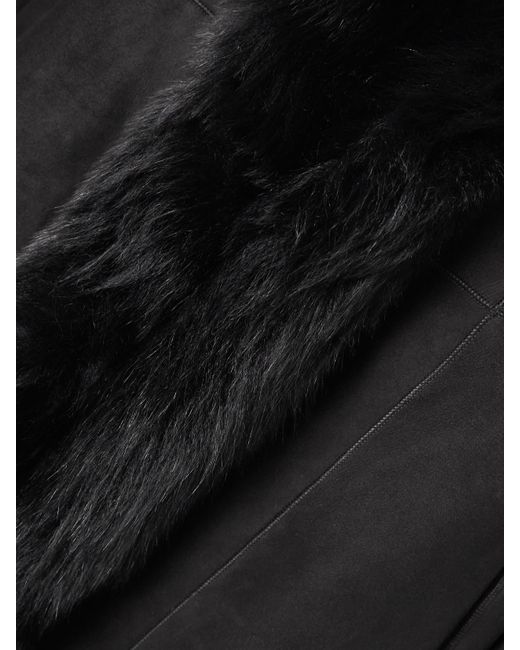 Nour Hammour Black Marlene Mantel Aus Shearling