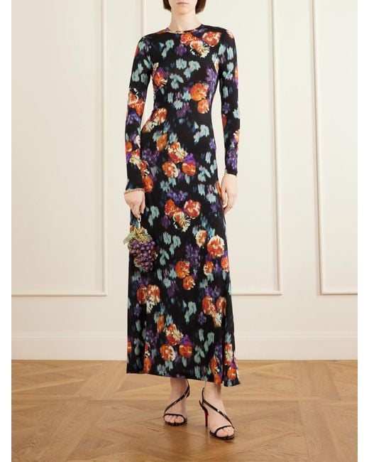 Ulla Johnson White Amari Floral-Print Jersey Maxi Dress