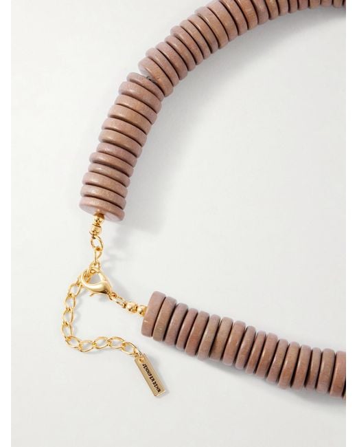Jennifer Behr White Madeira-Tone Bead-Embellished Wood, Shell And Pearl Necklace