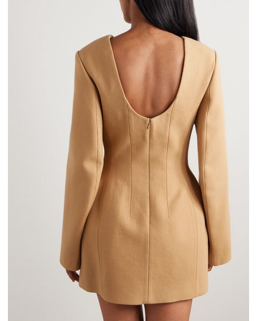 Carven Natural Minikleid Aus Woll-Twill