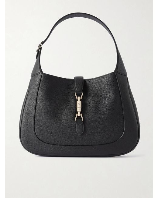 Gucci Black Jackie 1961 Medium Textured-Leather Shoulder Bag