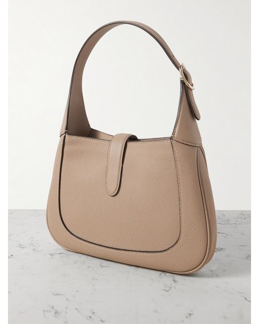 Gucci Natural Jackie 1961 Kleine Schultertasche Aus Strukturiertem Leder