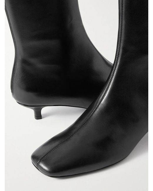 Totême Black Day Leather Ankle Boots