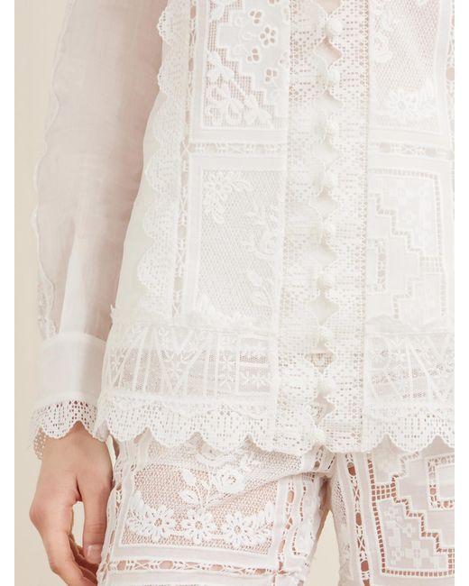 Zimmermann Natural Aster Embroidered Blouse