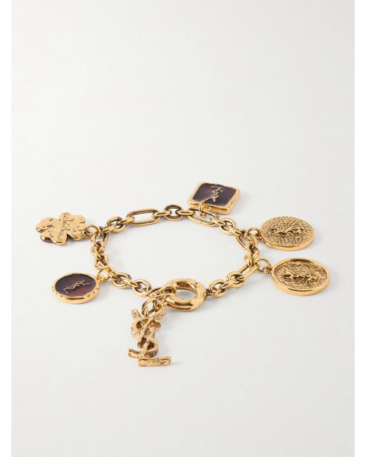 Saint Laurent Natural Tone Enamel Bracelet