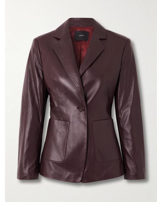 Joseph Purple Glenview Leather Blazer