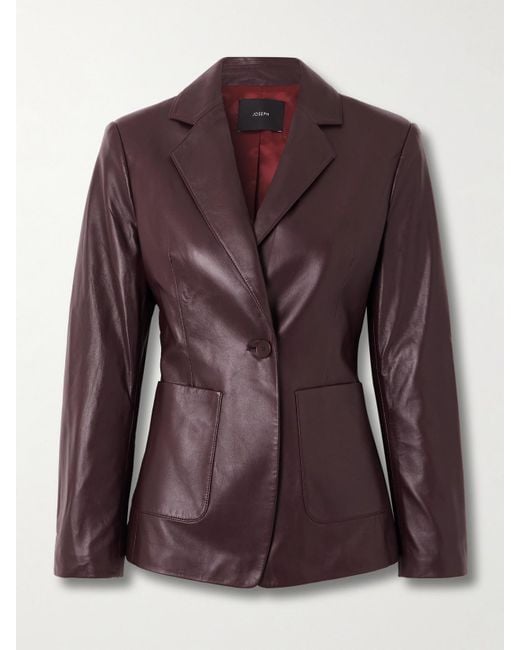 Joseph Purple Glenview Leather Blazer