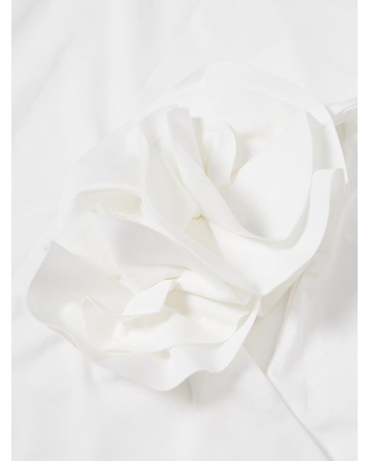 Maygel Coronel White Adda One-Shoulder Appliquéd Stretch-Jersey Maxi Dress