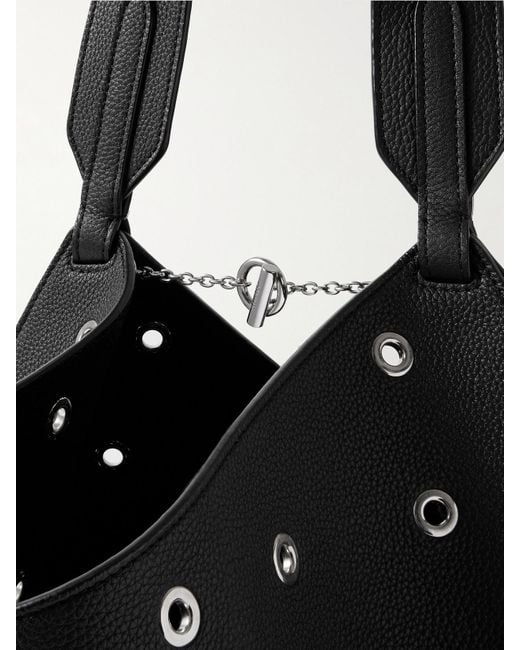 Khaite Black Lotus Kleine Tote Aus Strukturiertem Leder Mit Verzierungen