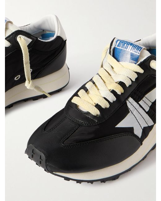Golden Goose Deluxe Brand Black Running Marathon Leather-Trimmed Shell Sneakers
