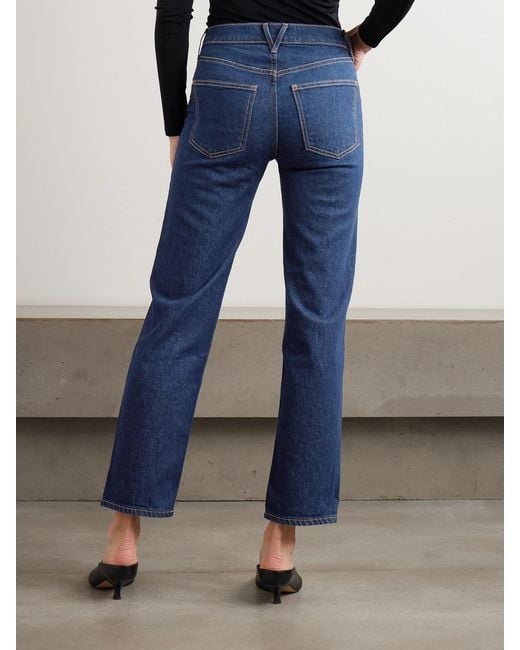 Veronica Beard Blue Leah Halbhohe Jeans Mit Geradem Bein