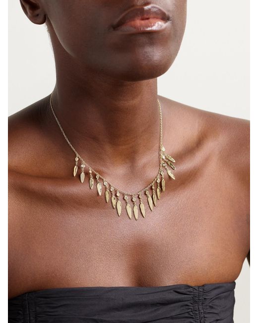 Jacquie Aiche Natural Shaker Kette Aus 14 Karat Mit Diamanten