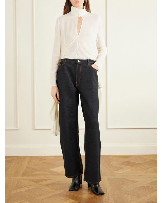 Alaïa Natural Knotted Crepe De Chine Blouse