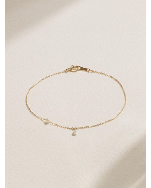 Mizuki Natural Sea Of Beauty 14-Karat, Pearl And Diamond Bracelet