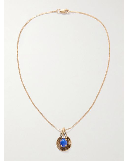 Maison Mayle White Soli Bon-Plated, Lapis Lazuli And Crystal Necklace