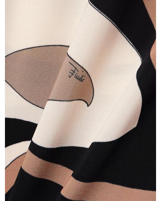 Emilio Pucci White Printed Jersey Maxi Dress