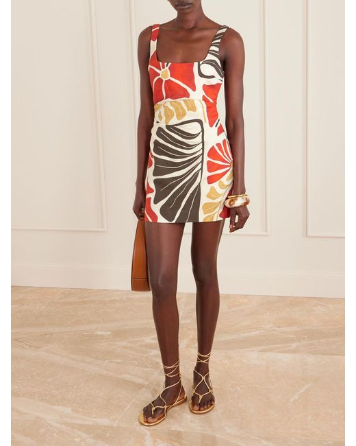 Sir Red Julietta Minikleid Aus Leinen Mit Blumenprint