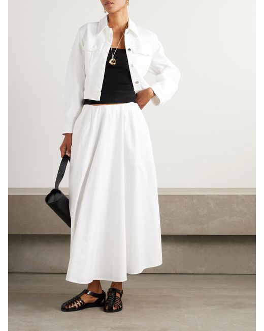 Another Tomorrow White Denim Jacket