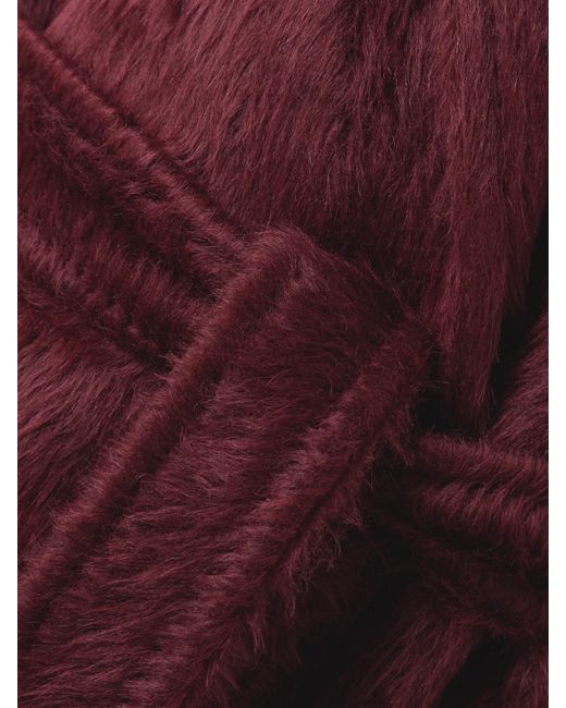 Max Mara Purple Belted Alpaca And Wool-Blend Coat