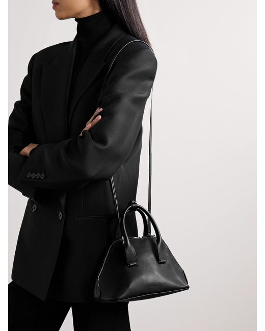 The Row Black Devon Mini Leather Tote