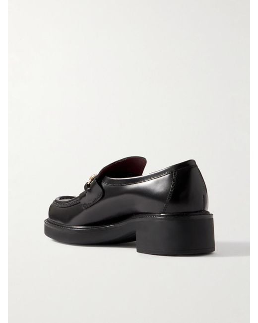 Gucci Black Horsebit-Embellished Leather Loafers