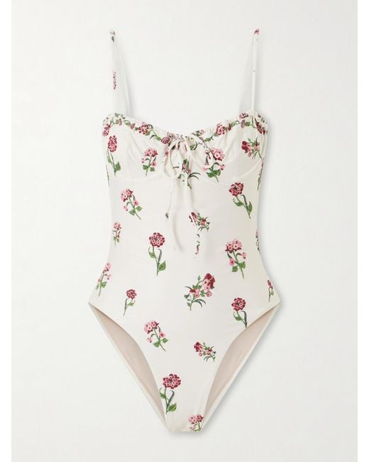 Agua Bendita Natural Ébano Floral-Print Recycled Swimsuit