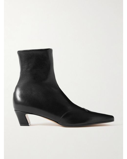 Khaite Black Nevada Ankle Boots Aus Leder