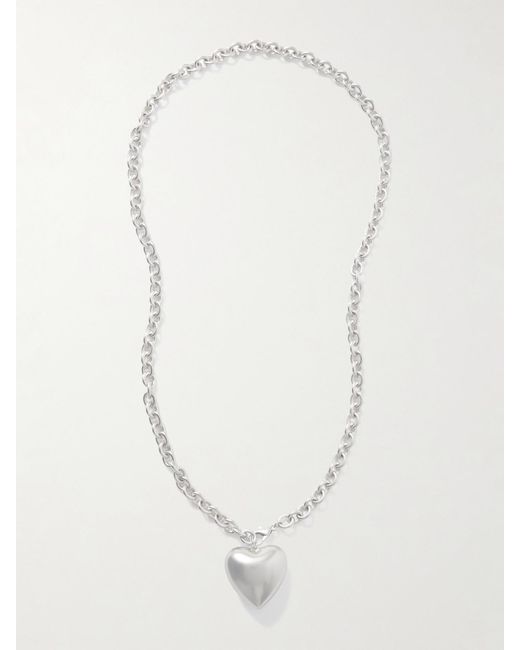 Roxanne Assoulin White The Puffy Heart Silberfarbene Kette
