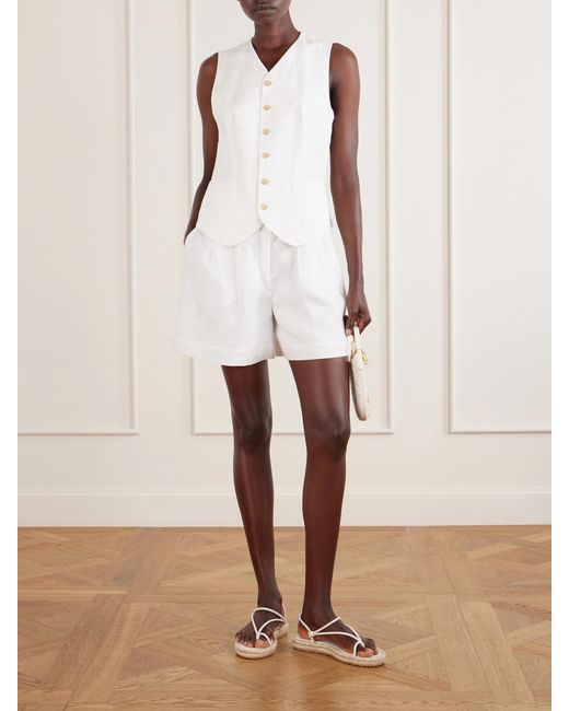 Polo Ralph Lauren White Linen Vest