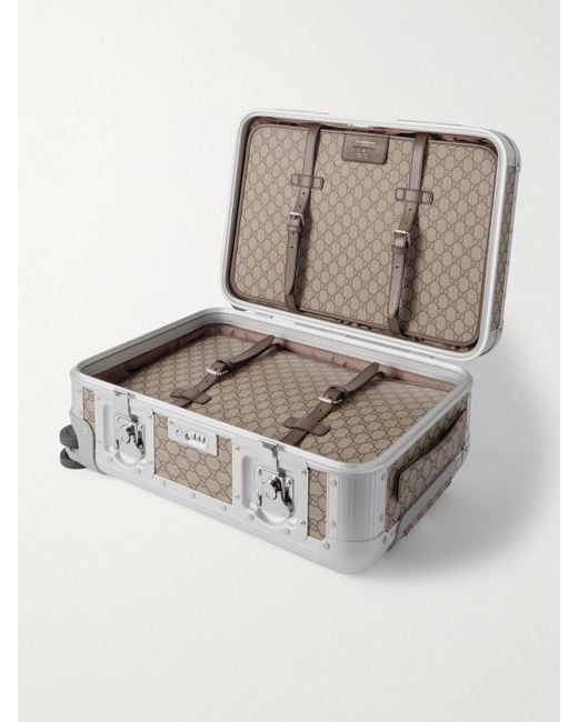 Gucci Gray Fpm Milano Monogrammed Coated-Canvas And Aluminum Suitcase