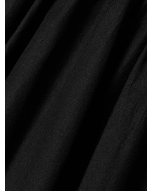 Suzie Kondi Black The Kyria Gathered Cotton-Poplin Midi Skirt