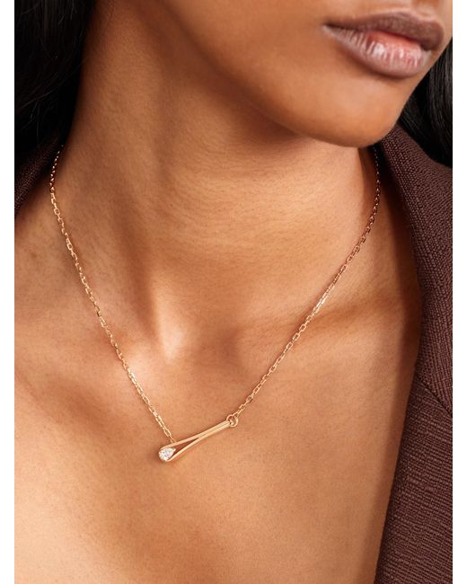 Repossi Natural Serti Inversé 18-Karat Rose Diamond Necklace