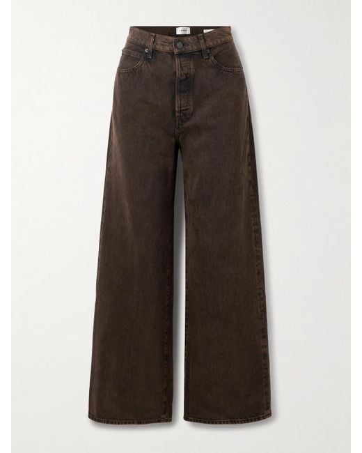 FRAME Brown The Collegiate Hoch Sitzende Jeans Mit Weitem Bein