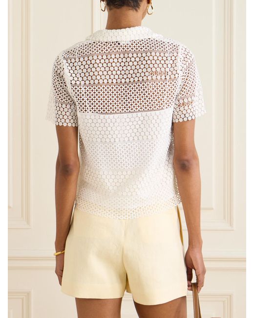 Gucci White Hemd Aus Einer Gehäkelten Baumwollmischung