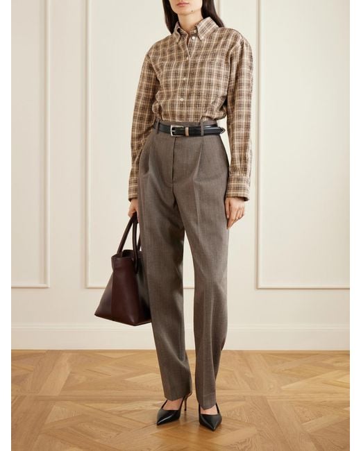 Rohe Gray Daria Wool-Blend Tapered Pants