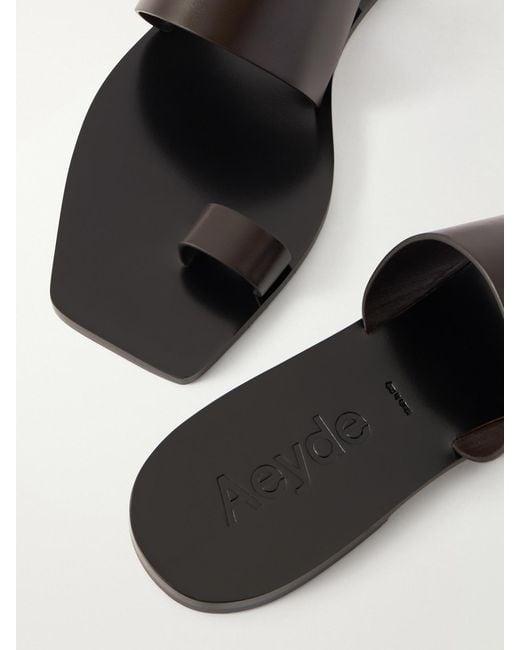 Aeyde White Sibel Leather Flat Sandals