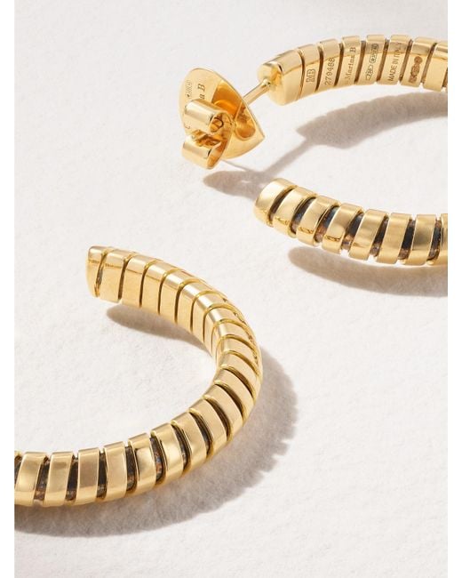 Marina B Natural Trisolina Small 18-Karat Hoop Earrings