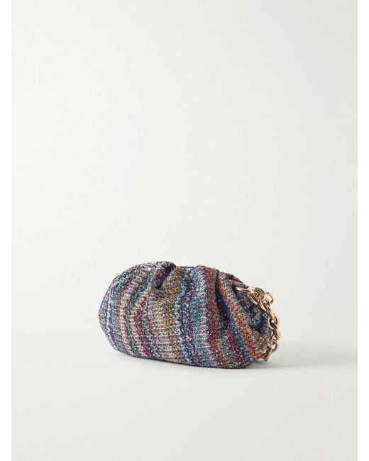 Missoni Blue Caperdoni Sequined Striped Shoulder Bag