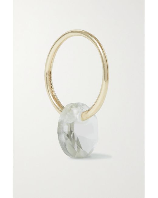BY PARIAH White February Birthstone 14-karat Recycled Gold Green Amethyst Single Hoop Earring