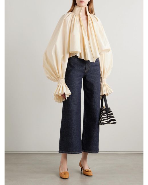 Khaite Blue Delina High-Rise Straight-Leg Jeans