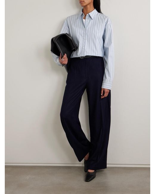 Totême Blue Striped Cotton-Poplin Shirt