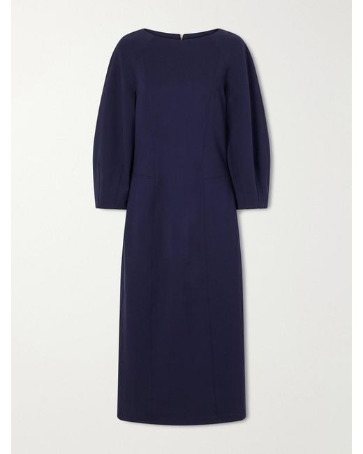 Carolina Herrera Blue Cady Midi Dress