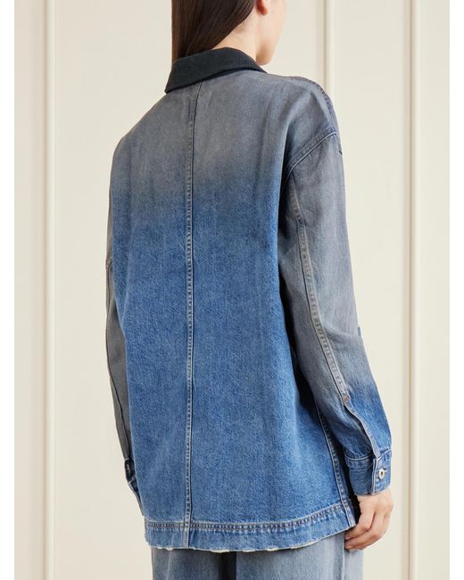 SLVRLAKE Denim Blue Worker Corduroy-Trimmed Denim Jacket