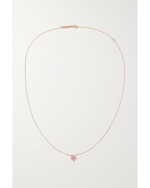 Suzanne Kalan Pink 18-Karat Rose, Sapphire And Diamond Necklace