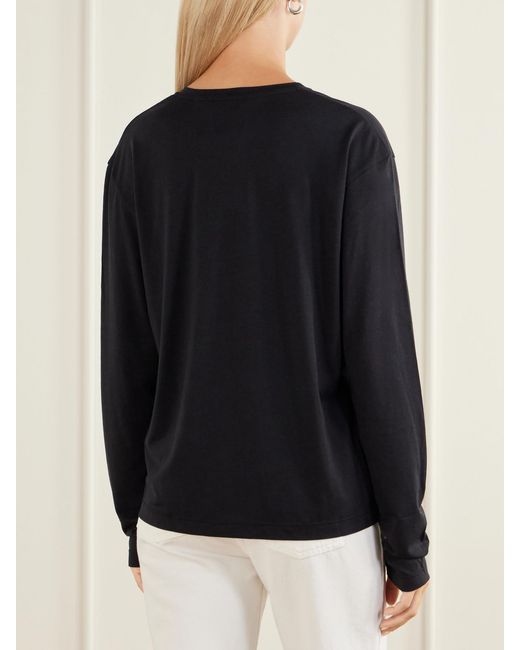 Totême Black Lyocell And Cotton-Blend Jersey T-Shirt