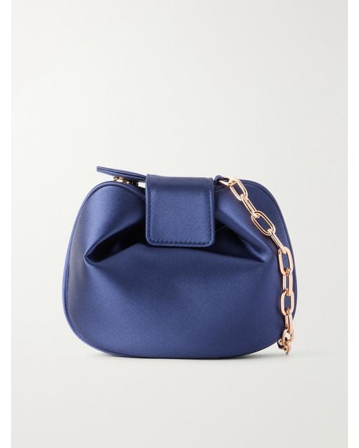 Gabriela Hearst Blue Soft Demi Satin Clutch