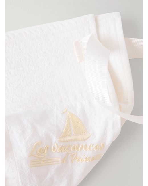 Les Vacances d'Irina White Sailor Grosgrain-Trimmed Cotton Sailor Hat