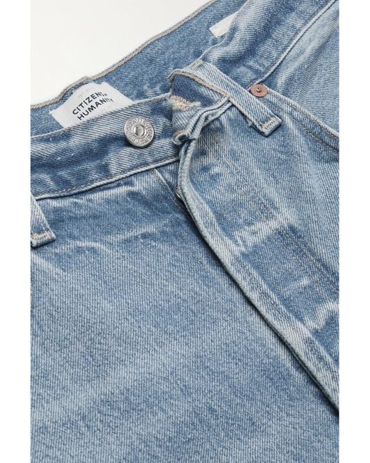 Citizens of Humanity Blue Ayla Hoch Sitzende Jeans Mit Weitem Bein Aus Bio-Denim